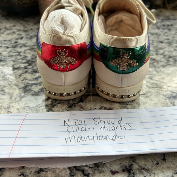 EUC Gucci rainbow sneakers with crystal details along the sole, size 35 - Picture 10 of 10
